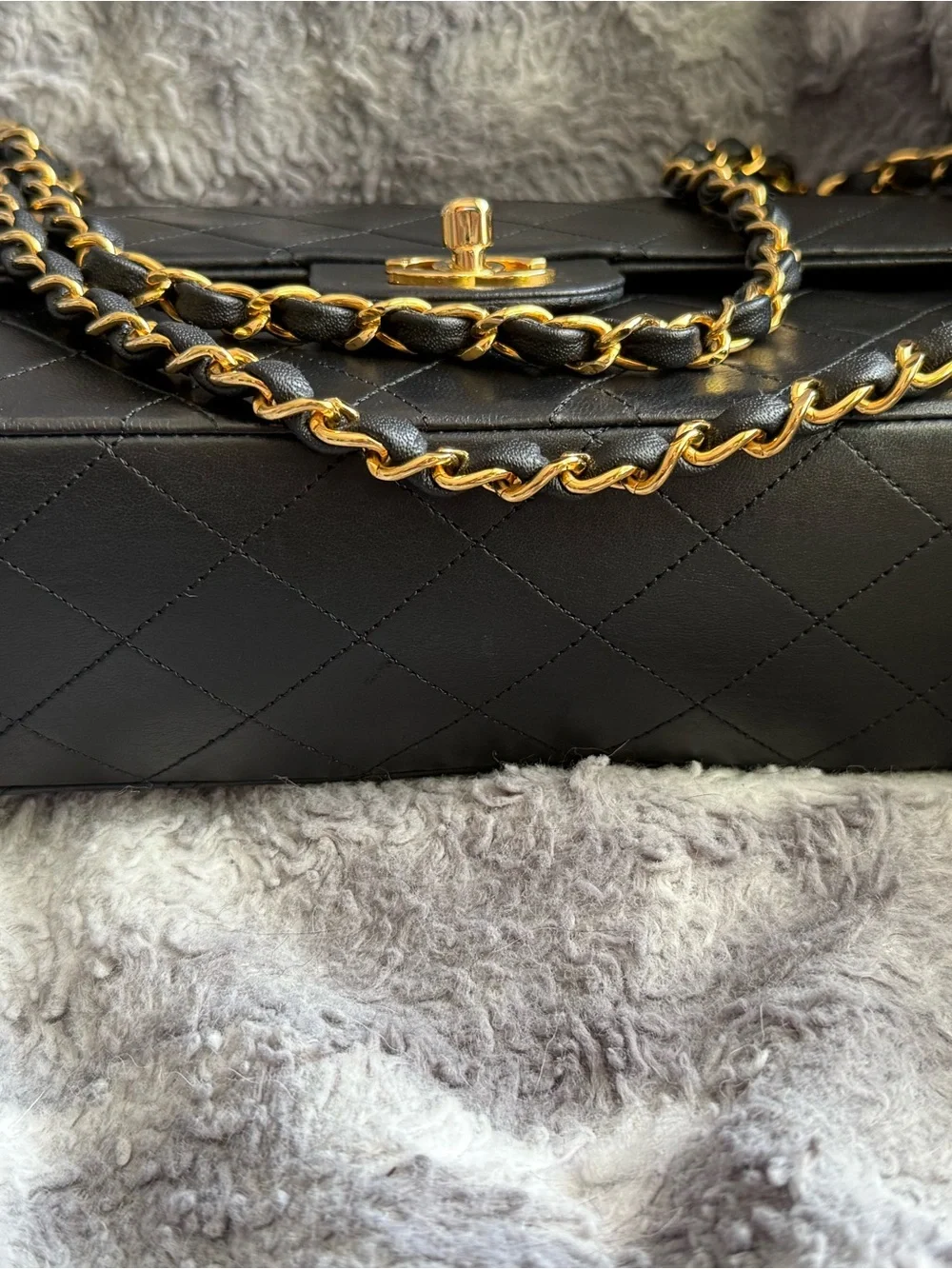 Chanel Classic Quilted Double Flap Bag in Black with Gold Hardware - Medium